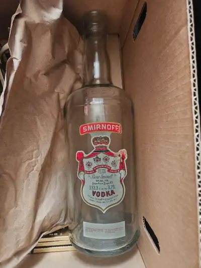 Vintage Large Smirnoff Vodka Glass 3.79L Bottle 80 Proof 18 inch