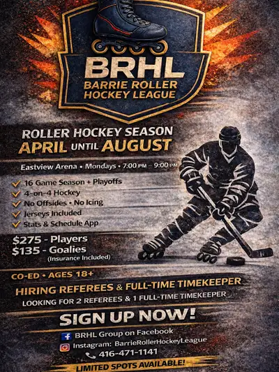 Barrie Inline League is looking for More Players!, View more