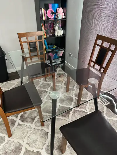 Dining table and chairs, View more