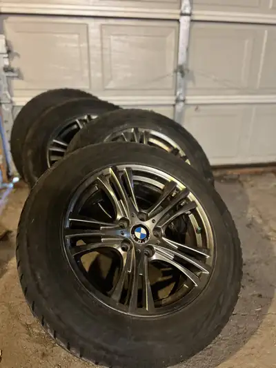 Selling 4 BMW OEM alloy rims with mounted Bridgestone Blizzak winter tires (235/60R17). • Rims are g...