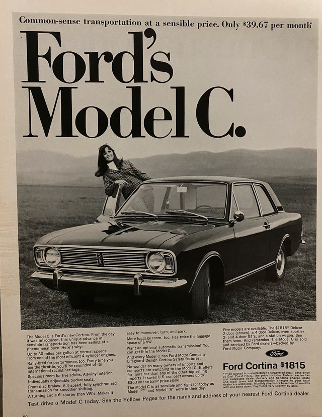 1967 Ford Cortina Original Ad in Arts & Collectibles in North Bay