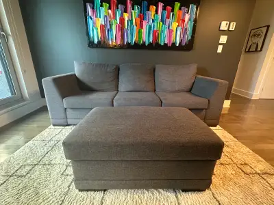 sofa 3 places et pouf avec rangement , View more