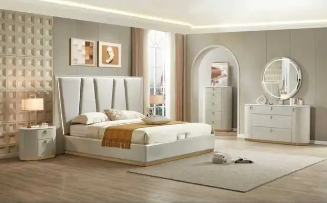 High-End Bedroom Set – Storage Bed + LED Mirror in Beds & Mattresses in City of Toronto - Image 8