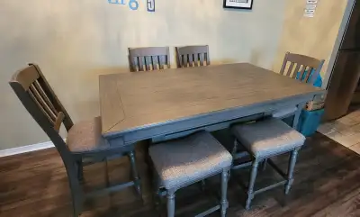 Counter-Height Dining Table with 6 Chairs - Excellent Condition, View more