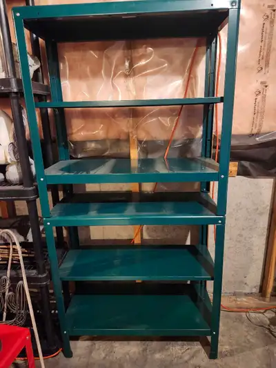 2 ikea metal shelving units, View more