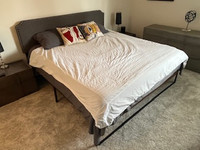 King Bed Frame with head board and mattress