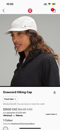 Brand New Lululemon Drawcord Hiking Hat Cap