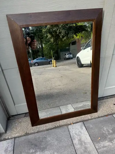 Wood framed Mirror 32”x45”, View more