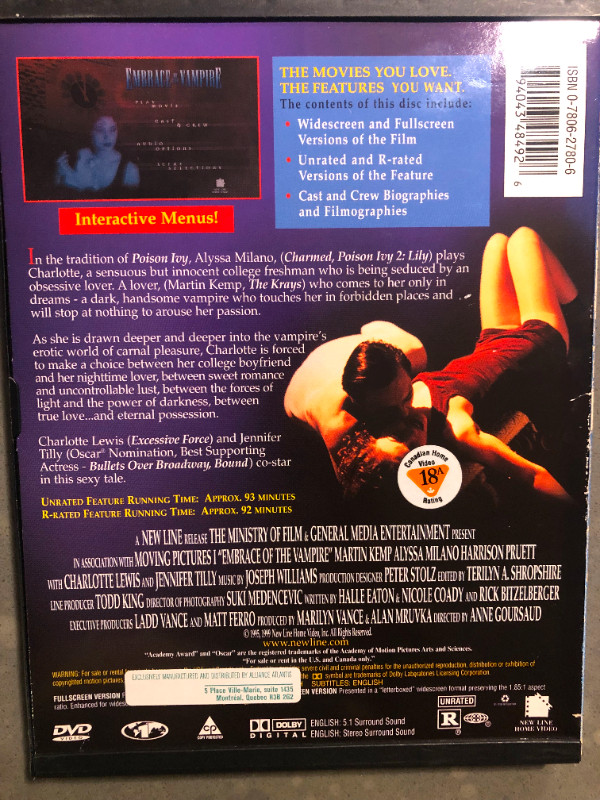 Embrace of the Vampire DVD in CDs, DVDs & Blu-ray in Oshawa / Durham Region - Image 3