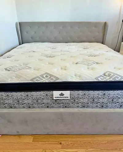 Brand new !! King bed frame with mattress , View more