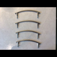 4 Poignées stainless métal pour armoires ou tiroirs