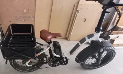 RAD Electric Bike, lightly used. $950.00 or best offer. looks new, wide city tires, large back wagon...