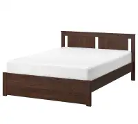 SONGESAND Bed frame, brown, Full/Double