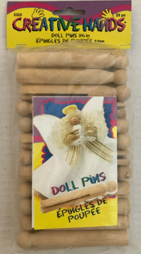25pcs/Set Wood Crafts 3.75 inches Long Doll Pins