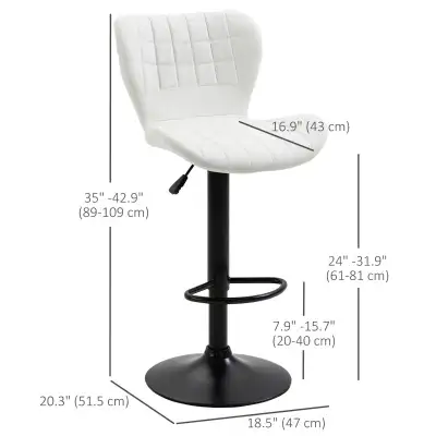 Adjustable Height Swivel Bar Chairs in PU Leather with Backrest , View more