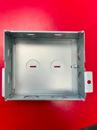 Surface-Mount Steel Back Electrical Box / 10 Hole 2-Gang