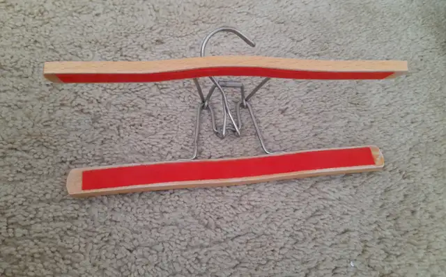 Made in Germany Vintage Set of 5 WOODEN and METAL HANGERS63234578856065121