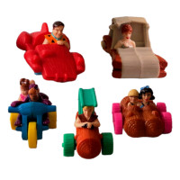 1993, 5 figurines Pierrafeu en voiture, The Flintstones