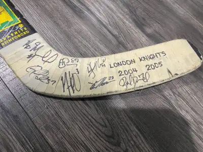 London Knights Team Signed Game Used Ryan MacDonald Goalie Stick, View more