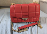 Michael Kors Red Soho Quilted Leather Shoulder Bag