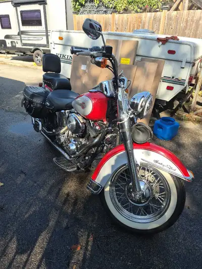 Selling my harley Dont ride it anymore Beautiful bike Louder exhaust Leather bags Passenger seat bac...