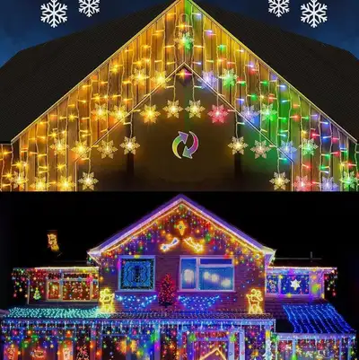 Quntis Guirlande lumineuse de Noël/snowflake led lights outdoors, View more