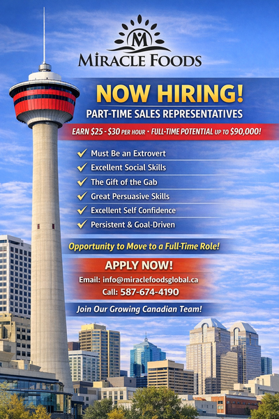 Now Hiring - Part Time Sales Representatives, View more