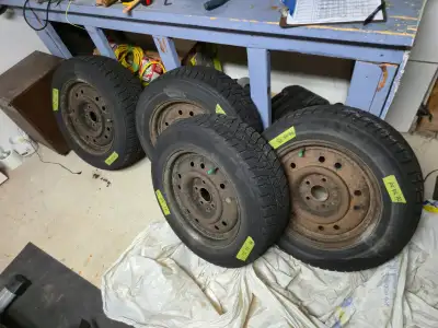 For Sale: "P1402" WS80 Winter Tires 205/65R16 95T M+S on Steel Rims Set of 4 on 5-lug steel rims (ma...