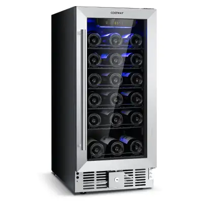 15" Wine Beverage Cooler Refrigerator 30-Bottle Freestanding Bui, View more