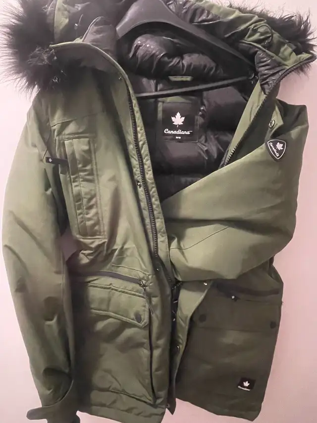 Canadiana Men's Faux Fur Trim Hooded Parka in Men's in Oshawa / Durham Region - Image 7