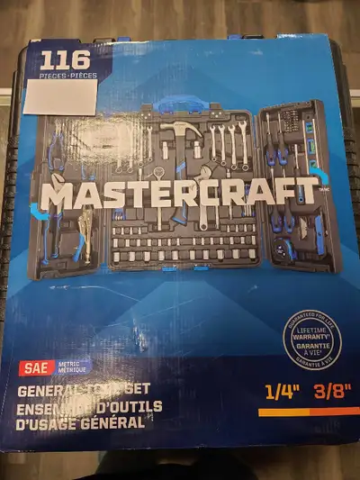 116 piece socket set Mastercraft general tools complete in box