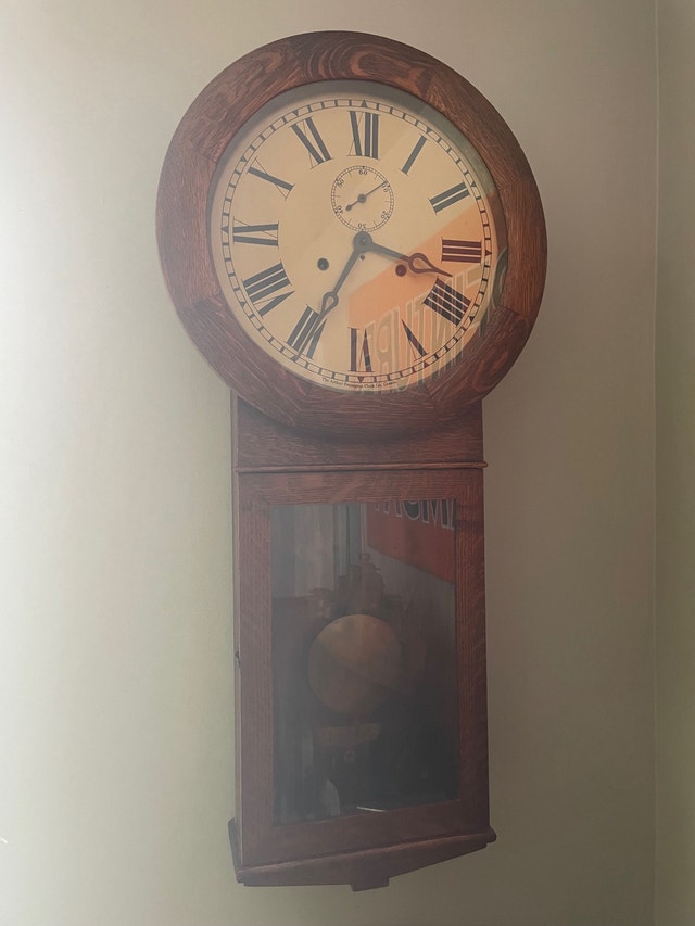 RARE Pequegnat Clock Moncton Model Quarter Sawn Oak Arts
