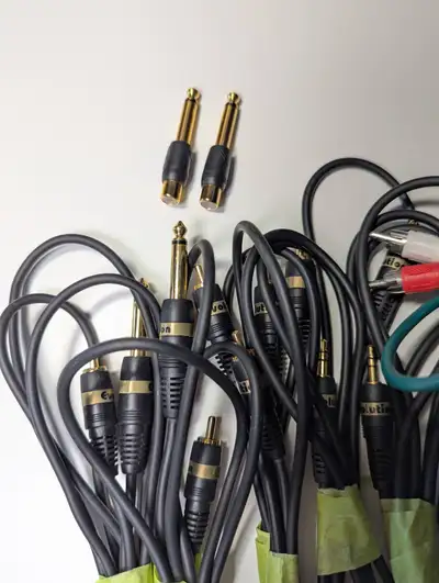 Audio / Video Cable Lot – RCA, 3.5mm, 1/4", MIDI, HDMI, S-Video, View more