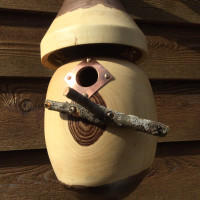 HandCrafted 2 pce Black Walnut Hanging Wooden Birdhouse #13