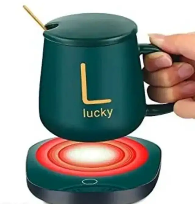 Green Coffee Mug with Warming Plate62865711560706121