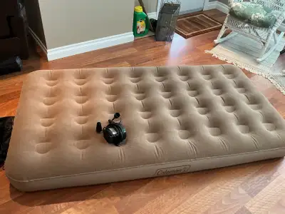 Coleman twin air mattress. Very good condition no leaks. Also electric pump available. (3 available)