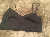 Josie Natori black/ silk /bra worn /asks fifth avenue