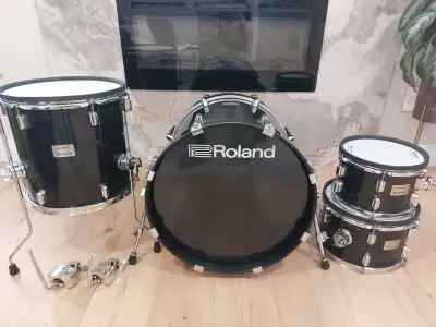 Roland V-Drums acoustic design 4 pcs drum shell pack only., View more