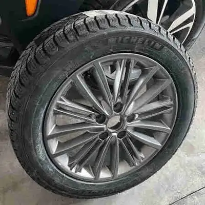 Set of OEM Hyundai rims and New Michelin X winter tires. Used less than two months, selling my vehic...