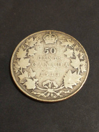1913 Canada George V. 925 silver half dollar KM #25