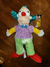 Brand new mint with tags krusty the clown Simpson plush 