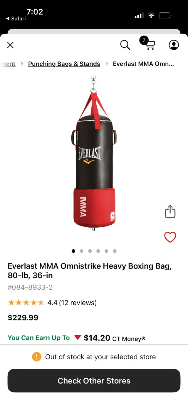 Everlast MMA strike 80lb bag - Perfect condition in Exercise Equipment in Hamilton - Image 3