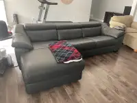 Leather power motion sectional couch