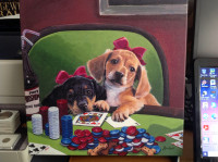 Canvas Painting....Dogs Playing Poker