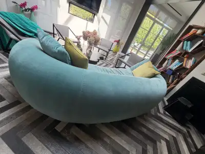 turquoise couch , View more