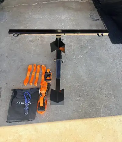 Brand new hitch mounted motorcycle towing adapter. Never used as not recommended for towing a drives...