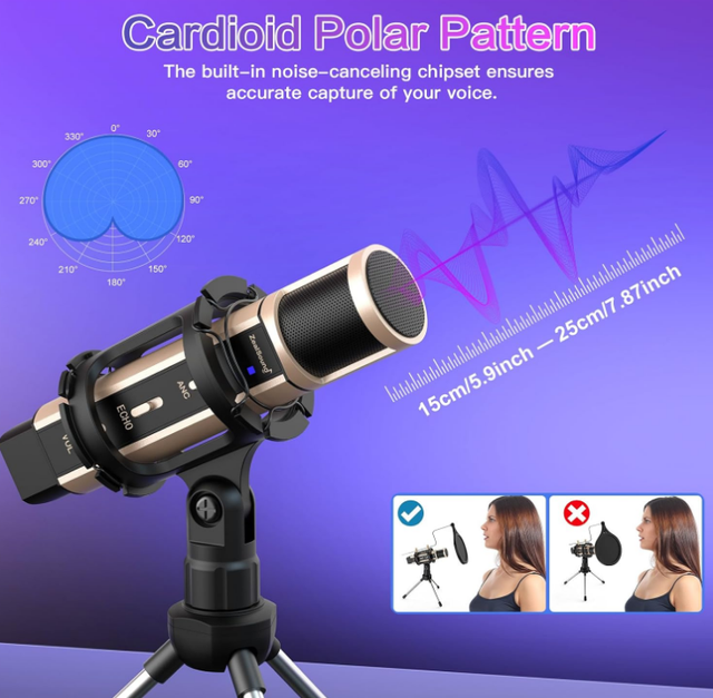ZealSound USB Gaming Microphone,3.5mm Mic for PC Phone Computer in Speakers, Headsets & Mics in City of Toronto - Image 4