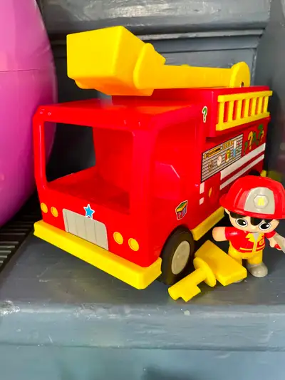 Ryans World Toy figurines and friends, mystery fire truck, Giant egg. $25 for all OBO Delivery/picku...