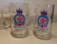 Vintage Royal Canadian Legion Glass Mugs Branch  322