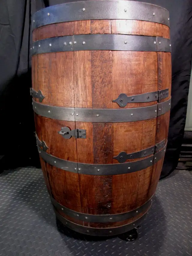 CUSTOM MADE BARREL LIQUOR CABINET in Hutches & Display Cabinets in City of Toronto - Image 6